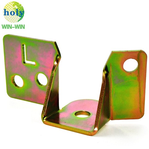 Color Zinc Plating Fixed Bracket Part with Laser Cutting Machining