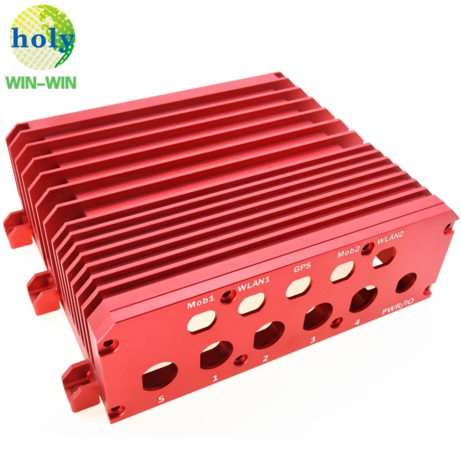 Outdoor Red Anodized Aluminum Modular Industrial Router with Precision CNC Machining Service